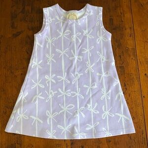 Beaufort Bonnet Company - purple and white bow sleeveless dress